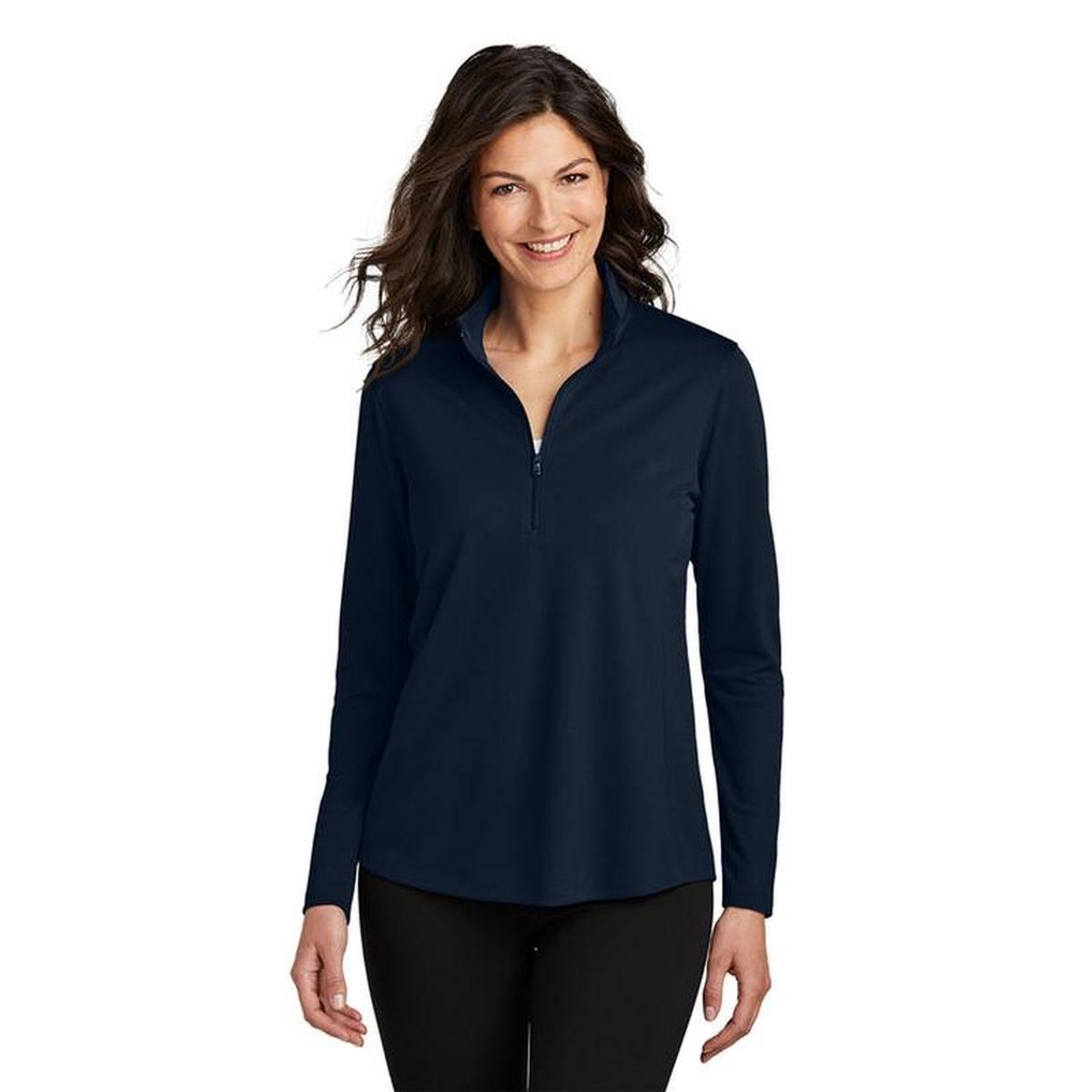 KCC Port Authority® Women's Dry Zone® UV Micro-Mesh 1/4-Zip - River Blue Navy
