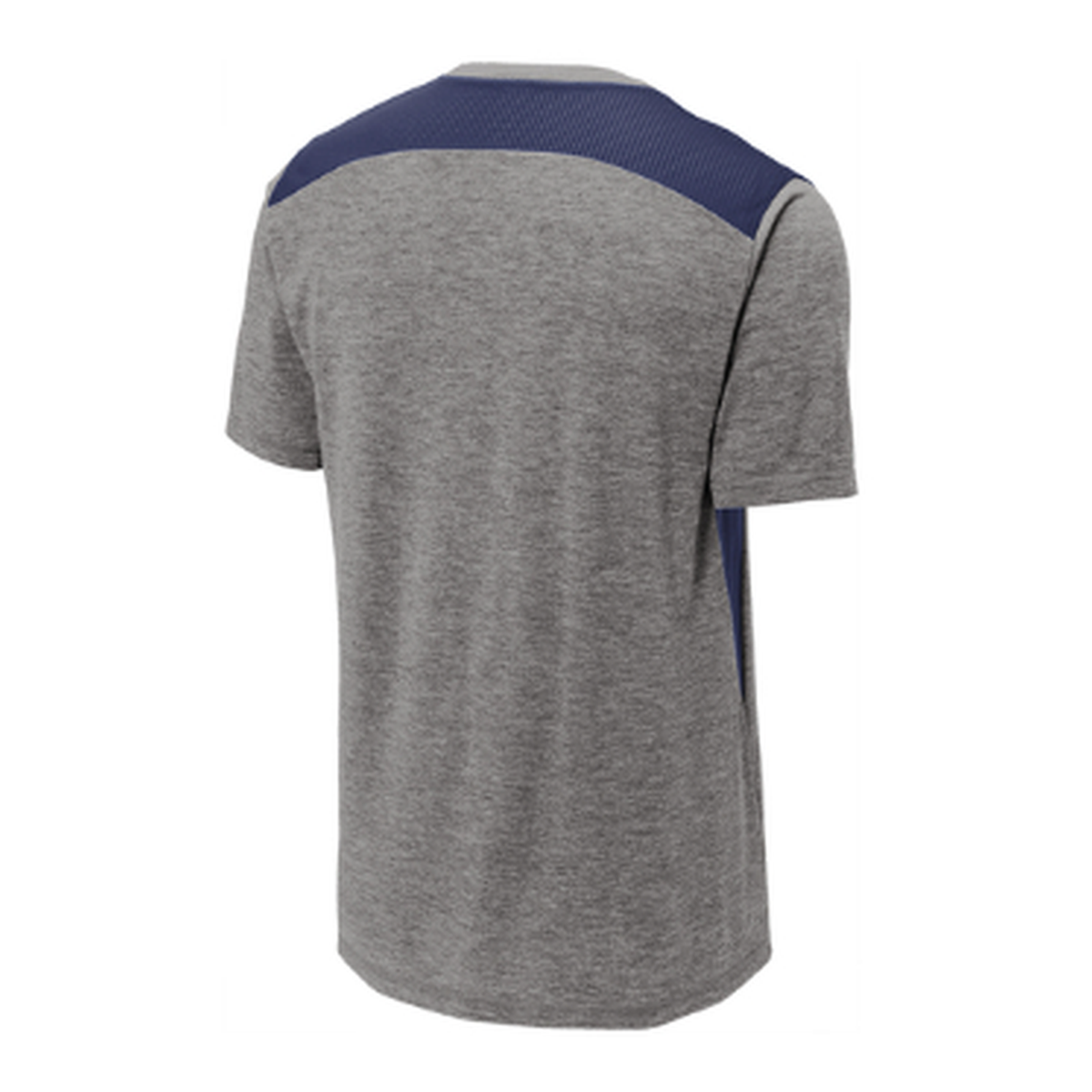 KCC QUILT Sport-Tek ® PosiCharge ® Tri-Blend Wicking Draft Tee - True Navy/Dark Grey Heather
