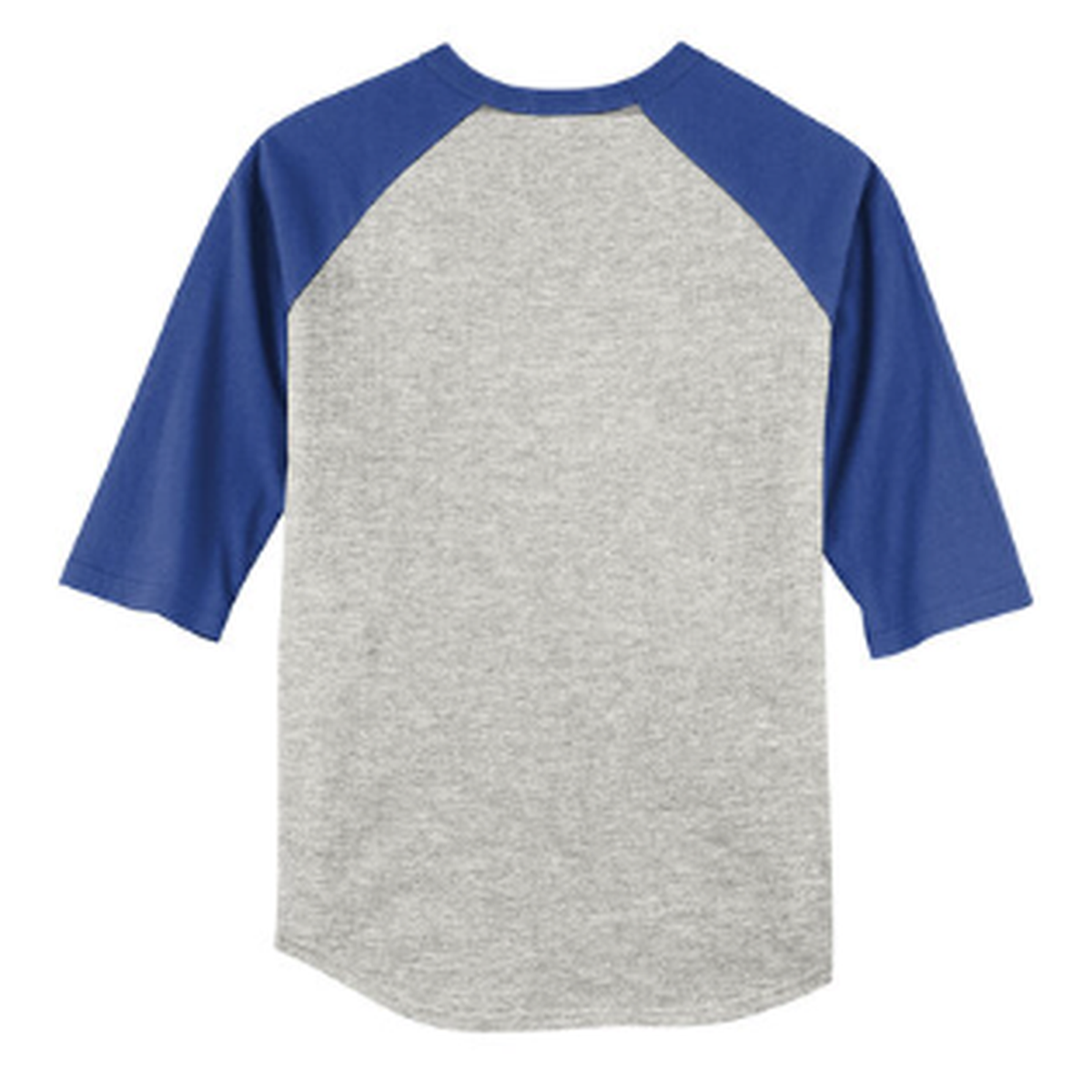KCC QUILT Sport-Tek® Youth Colorblock Raglan Jersey - Heather Grey/Royal