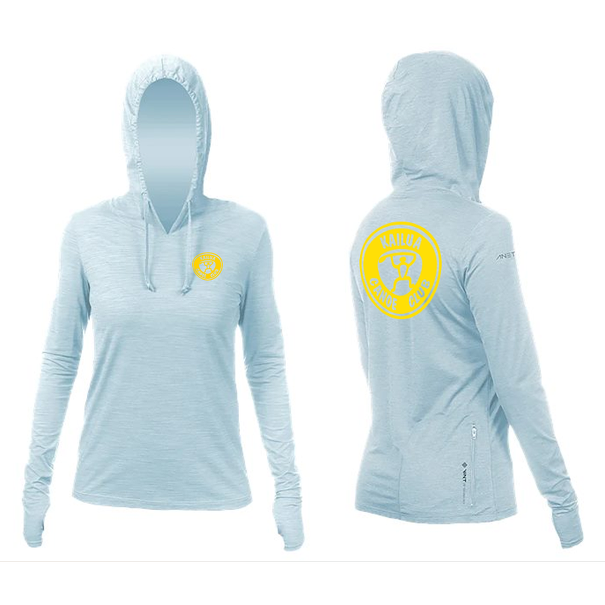 KCC Women's Breeze Tech Hooded Long Sleeve T-Shirt - Sky Heathered