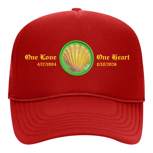 Shell Patch Trucker Hat - Red