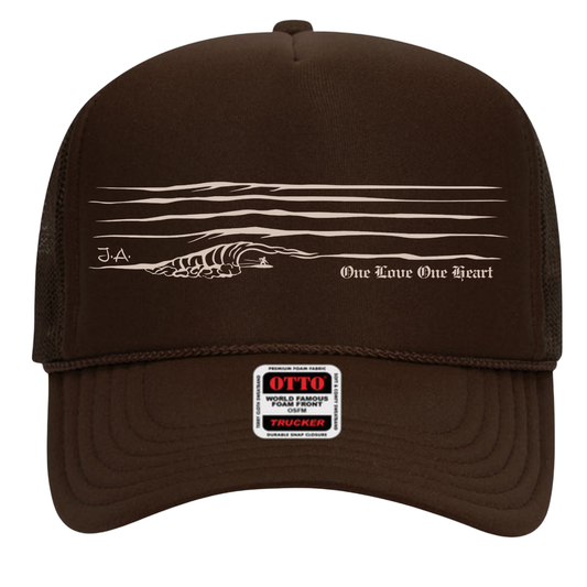 Wave Trucker Hat - Brown