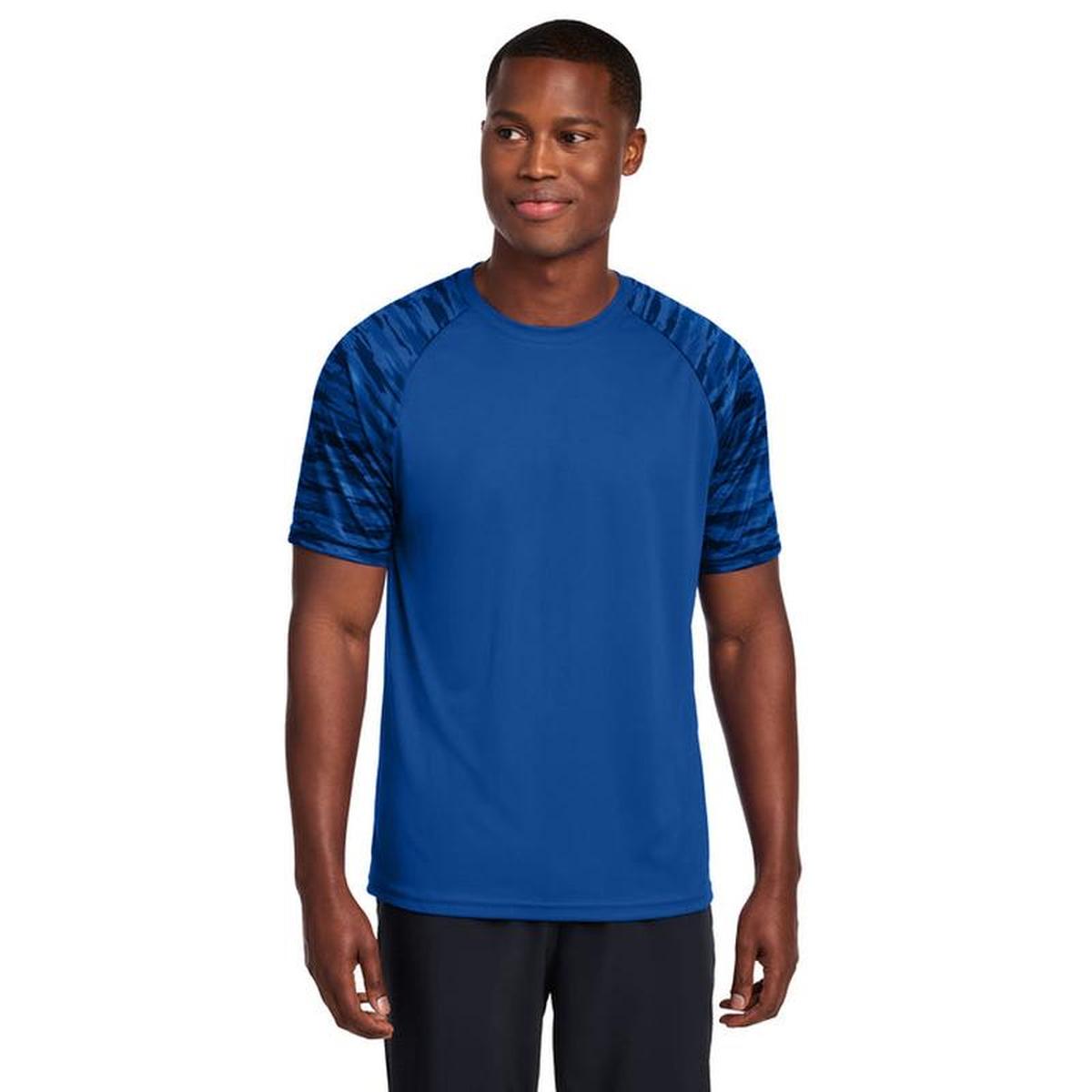 KCC Sport-Tek® Drift Camo Colorblock Tee - True Royal