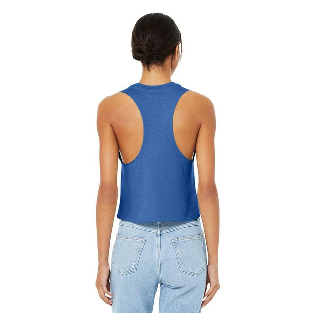 KCC QUILT BELLA+CANVAS® Women’s Racerback Cropped Tank - Heather True Royal