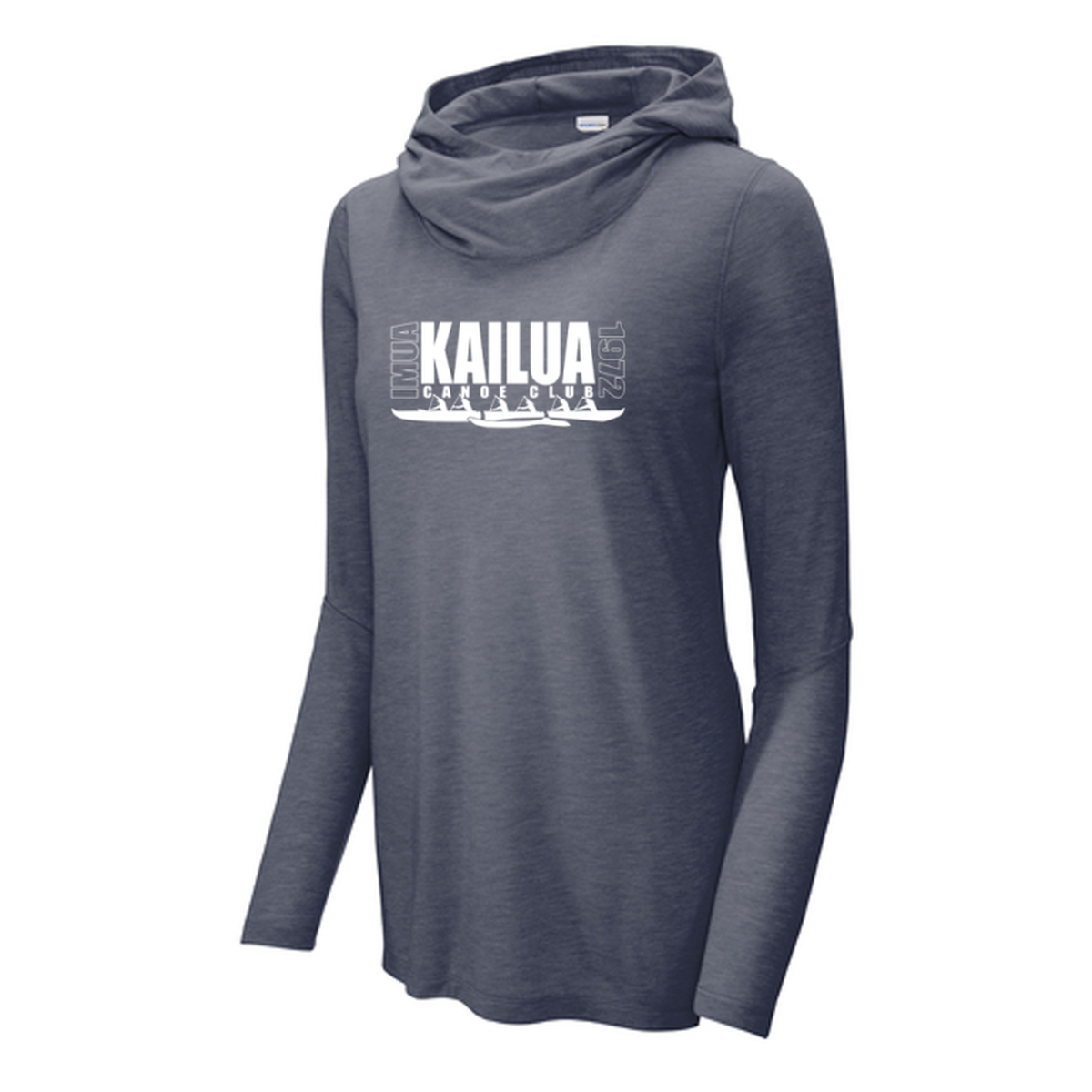 KCC IMUA Sport-Tek® Women's PosiCharge® Tri-Blend Wicking Long Sleeve Hoodie - True Navy Heather