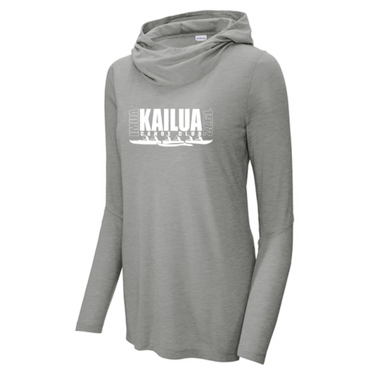 KCC IMUA Sport-Tek® Women's PosiCharge® Tri-Blend Wicking Long Sleeve Hoodie - Light Grey Heather