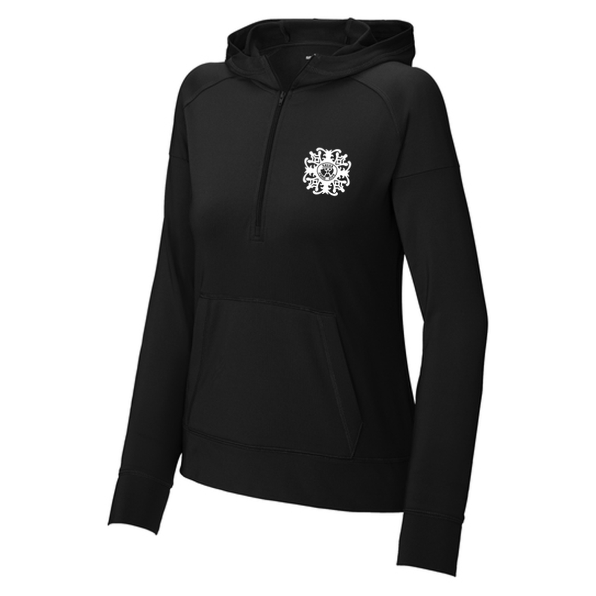 KCC QUILT Sport-Tek® Women's Sport-Wick® Stretch 1/2-Zip Hoodie - Black