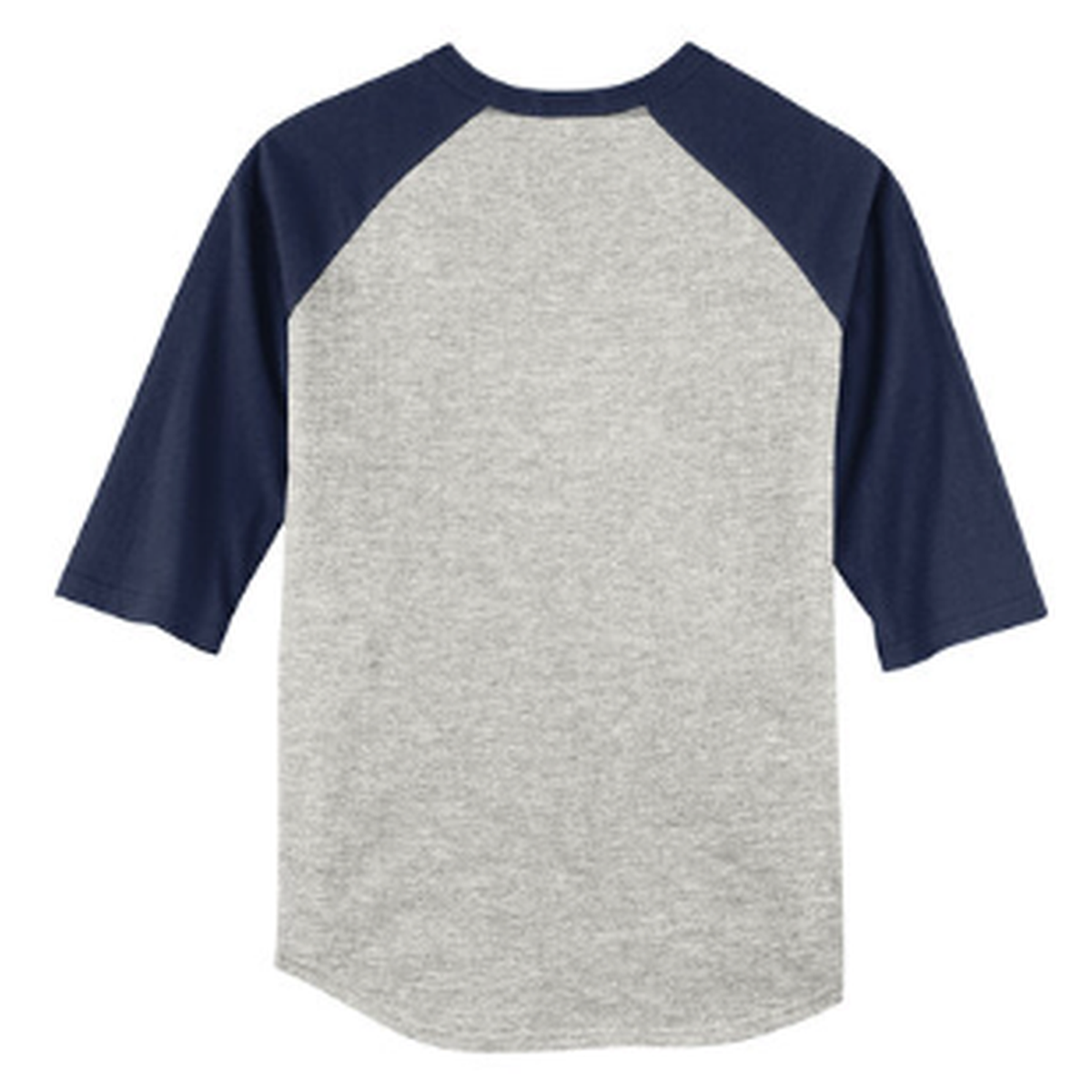 KCC QUILT Sport-Tek® Youth Colorblock Raglan Jersey - Heather Grey/Navy