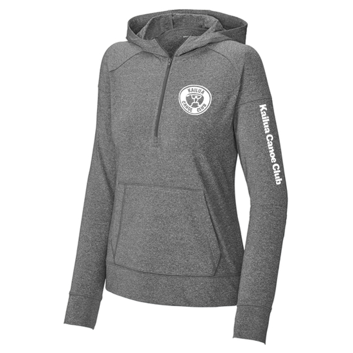 KCC Sport-Tek® Women's Sport-Wick® Stretch 1/2-Zip Hoodie - Charcoal Grey Heather