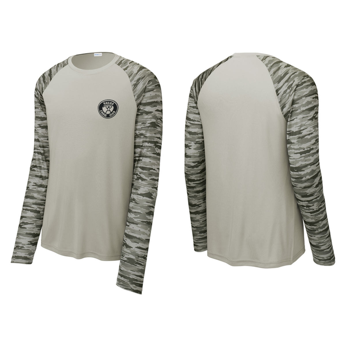 KCC Sport-Tek® Drift Camo Colorblock Long Sleeve Tee - Silver