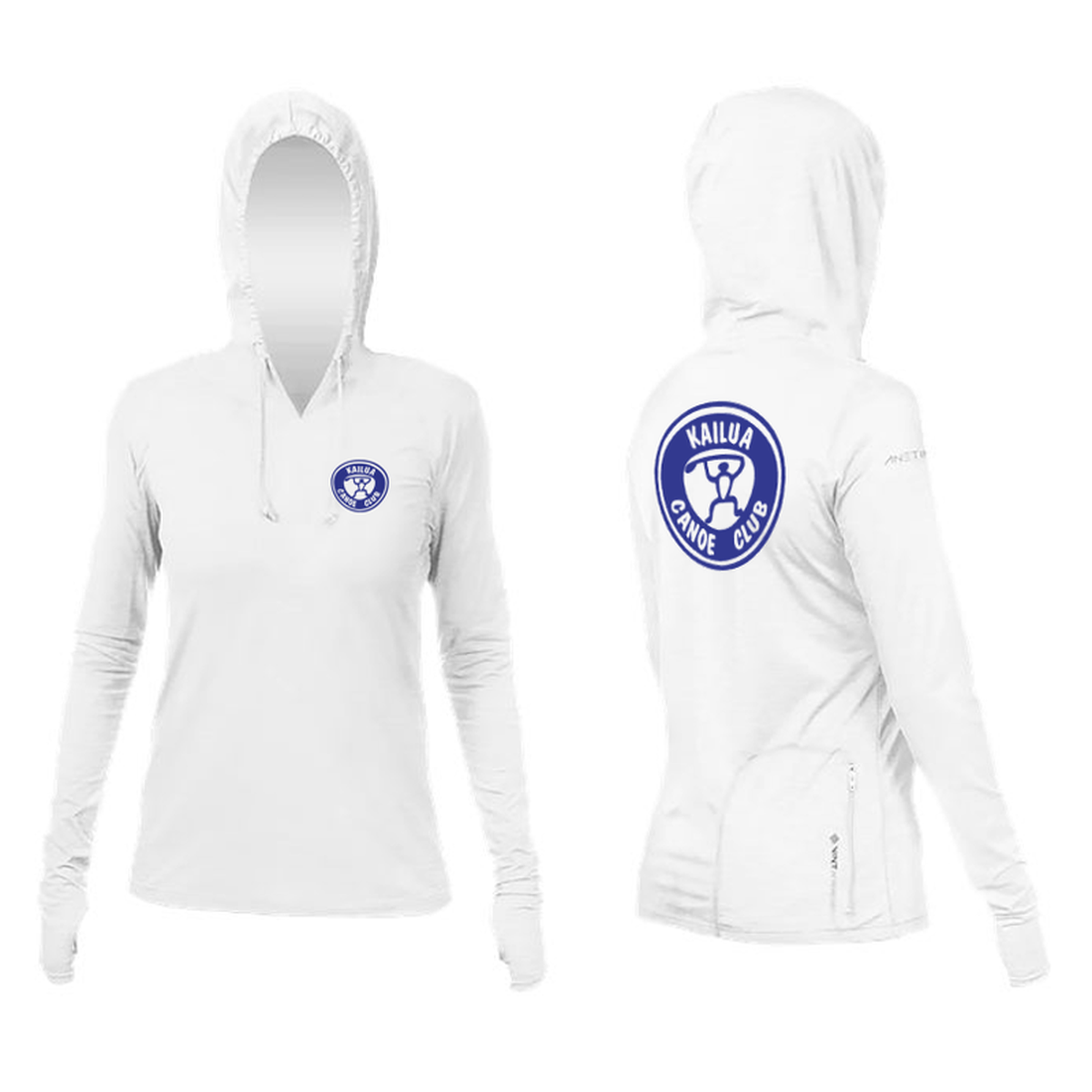 KCC Women's Breeze Tech Hooded Long Sleeve T-Shirt - White Heathered
