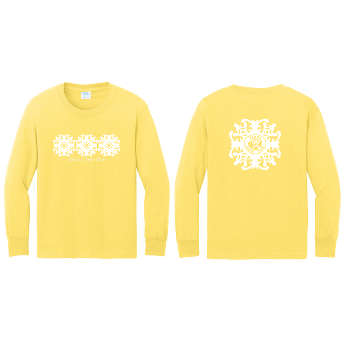 KCC QUILT Port & Co™ Youth Long Sleeve Core Cotton Tee - Yellow